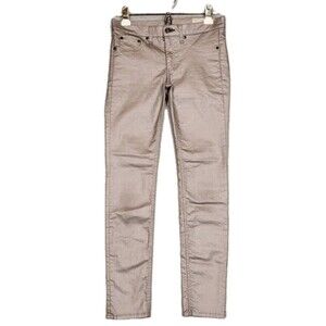 Rag & Bone Rose Metallic Coated Stretch Legging Skinny Jeans Tag 27 Fits 28x27